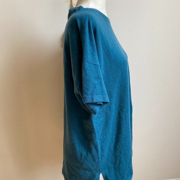 EILEEN Fisher Short Sleeve Sweater "Nile" Womens Sz Small Cashmere Boat Neck - Picture 3 of 7